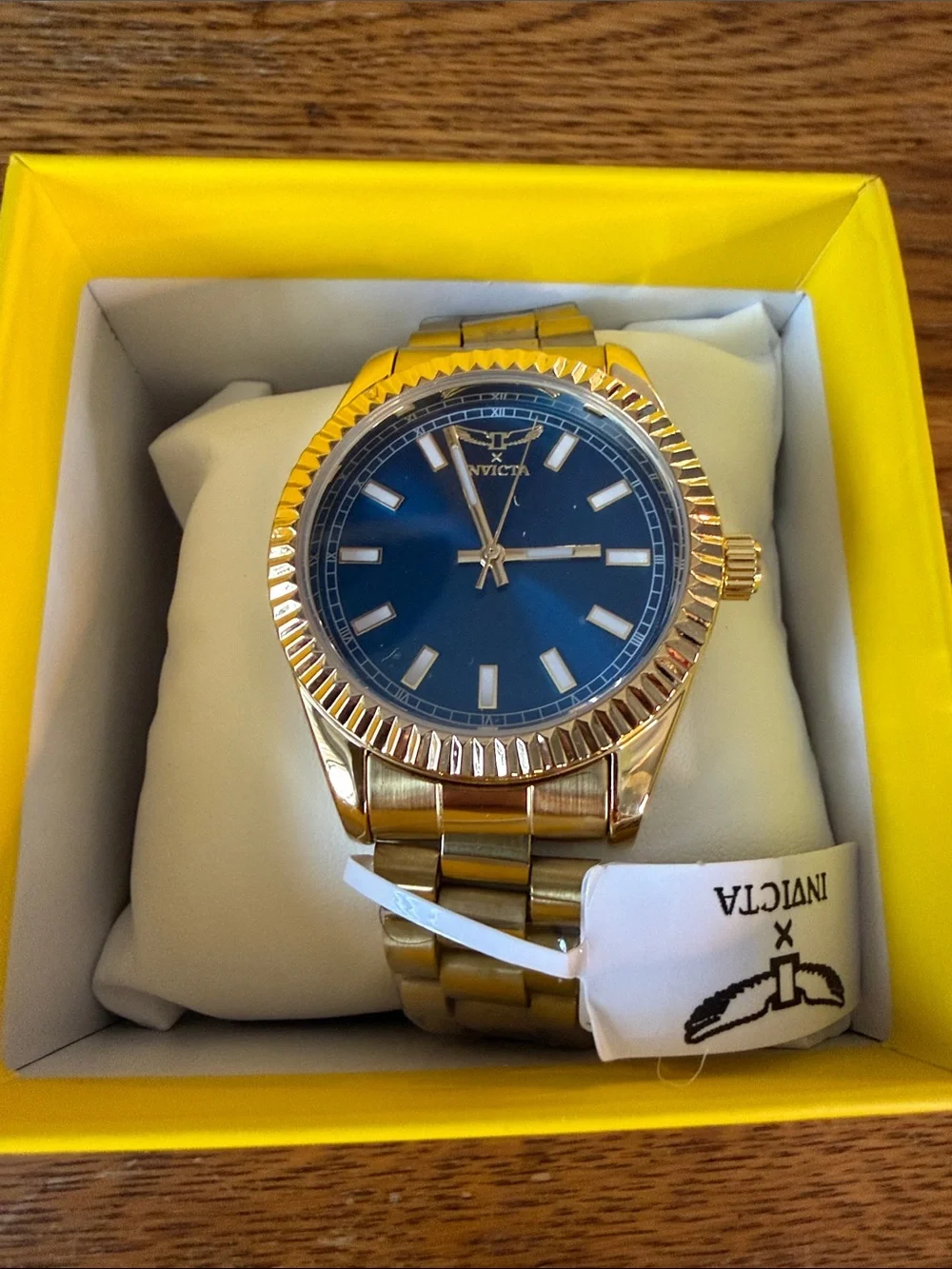 Invicta Men's Specialty 69007 Gold Watch Blue Dial NIB